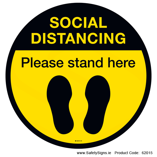 Please Stand Here - FloorSign (Circular) - 62015