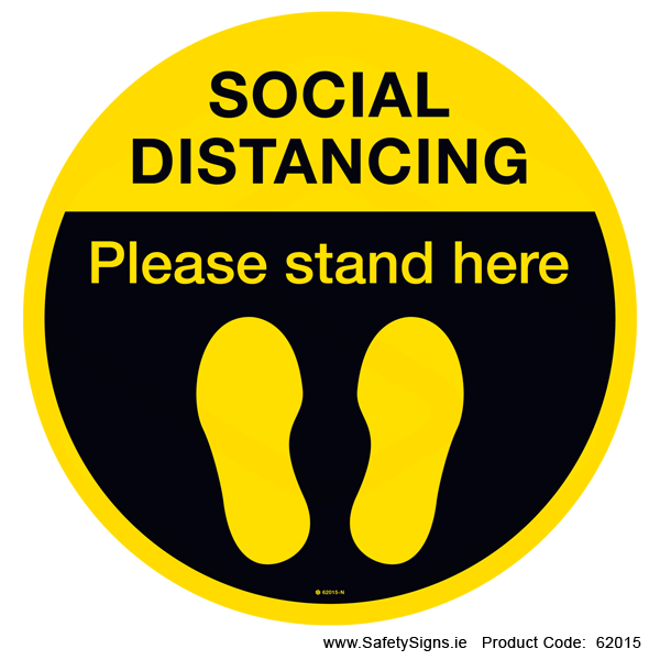 Please Stand Here - FloorSign (Circular) - 62015