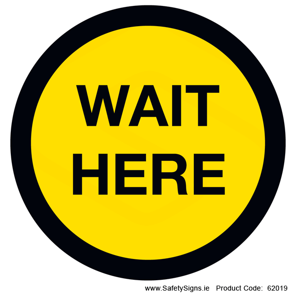 Wait Here - FloorSign (Circular) - 62019