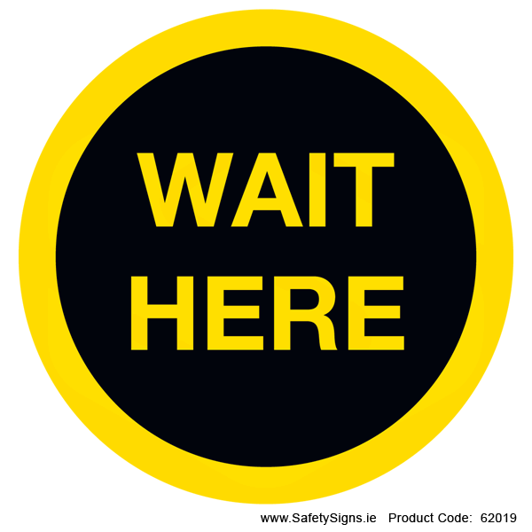 Wait Here - FloorSign (Circular) - 62019