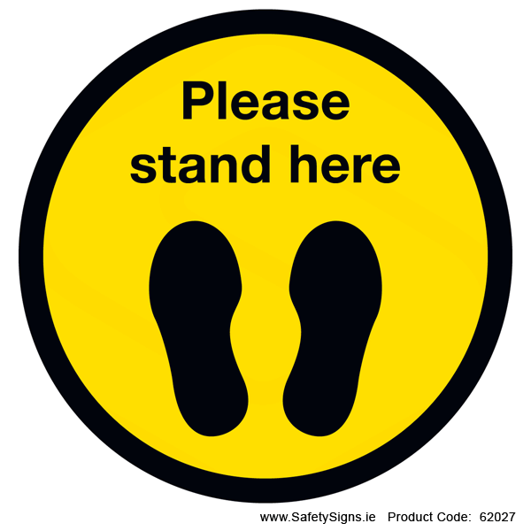 Please Stand Here - FloorSign (Circular) - 62027