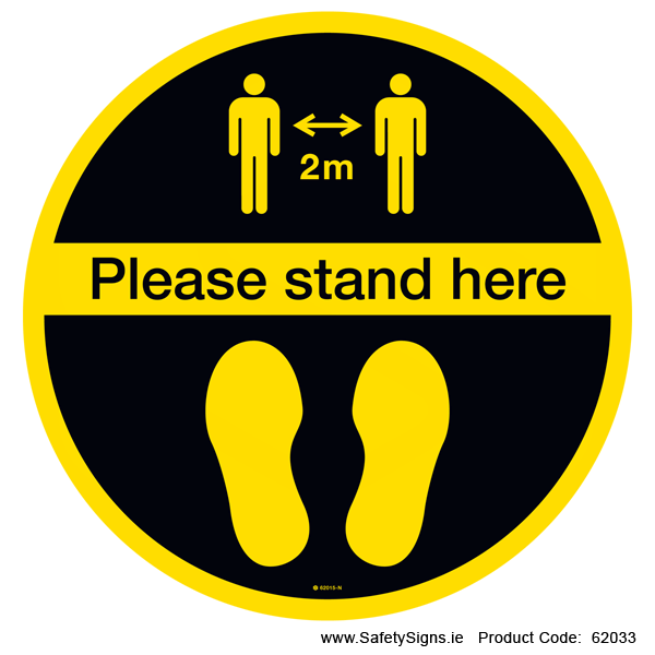 Please Stand Here - FloorSign (Circular) - 62033