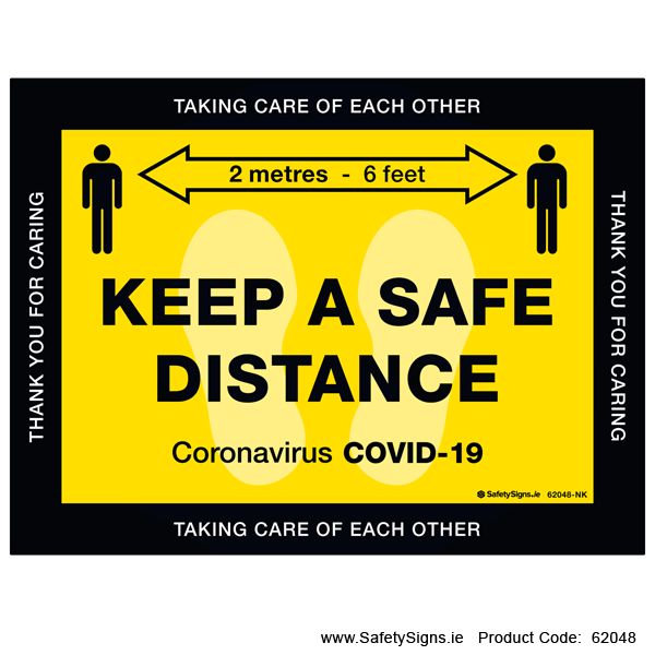 Keep a Safe Distance - FloorSign - 62048