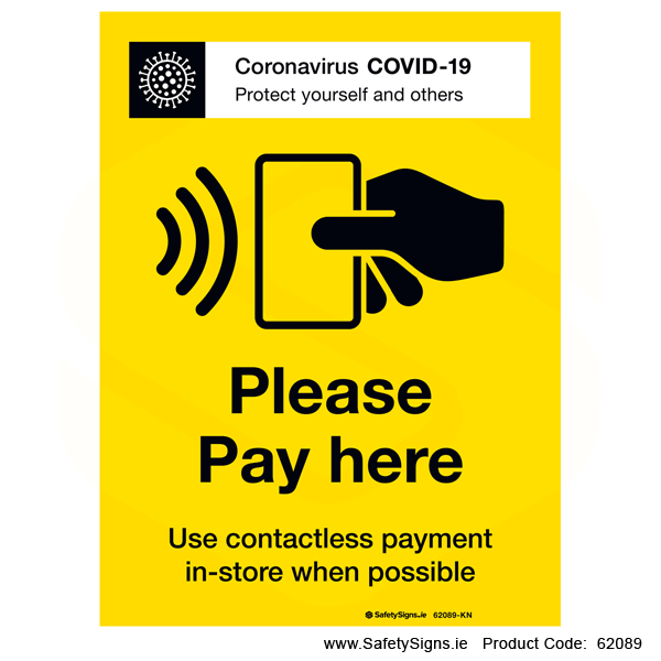 Covid-19 Please Pay Here - 62089