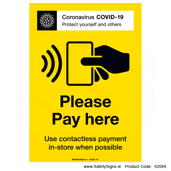 Covid-19 Please Pay Here - 62089