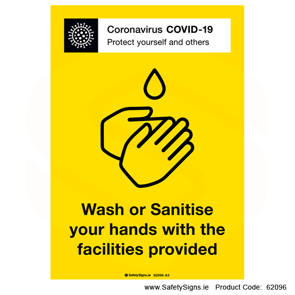Covid-19 Wash or Sanitise Hands - 62096
