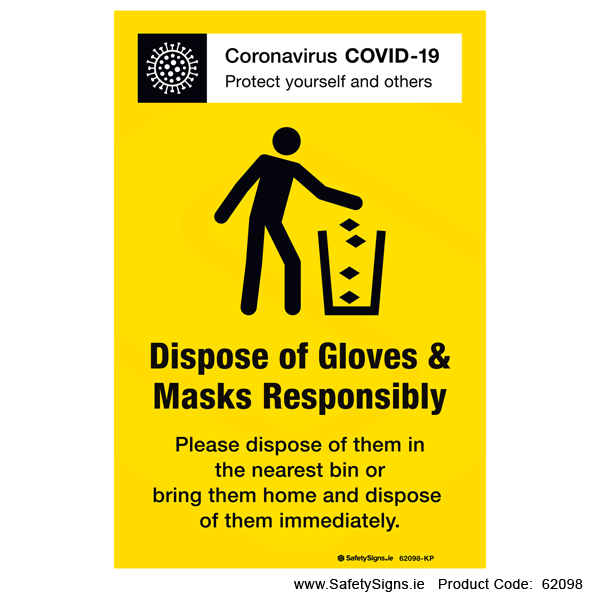 Covid-19 Dispose of Gloves and Masks Responsibly - 62098