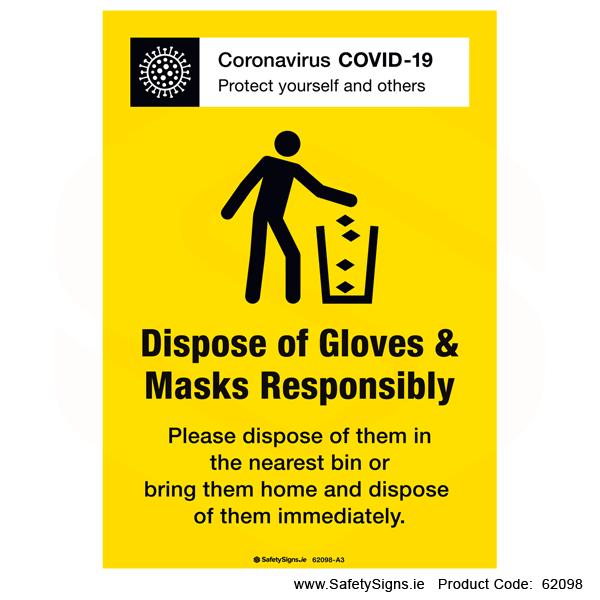 Covid-19 Dispose of Gloves and Masks Responsibly - 62098