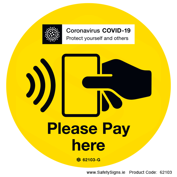 Covid-19 Please Pay Here (Circular) - 62103