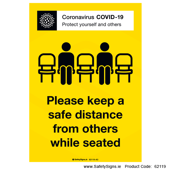 Covid-19 Keep Safe Distance while Seated - 62119