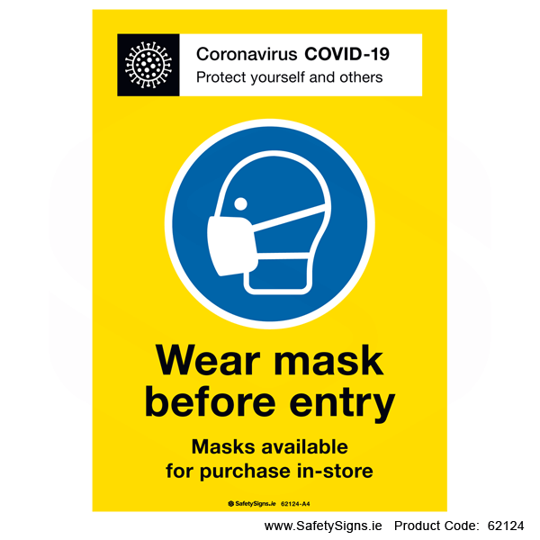 Wear Mask before Entry - 62124