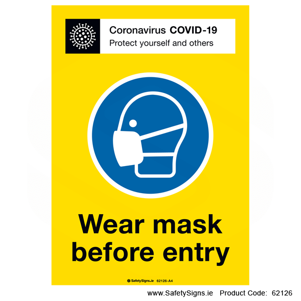 Wear Mask before Entry - 62126