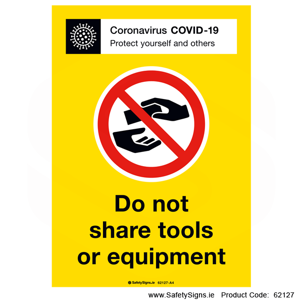 Do not Share Tools or Equipment - 62127