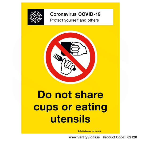 Do not Share Cups or Eating Utensils - 62128