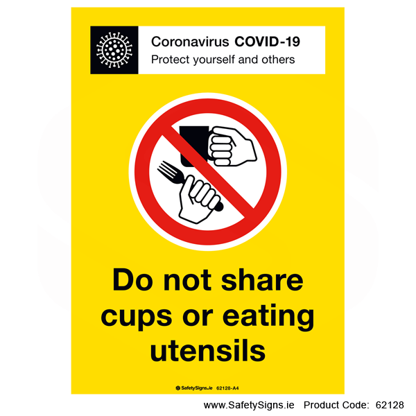 Do not Share Cups or Eating Utensils - 62128