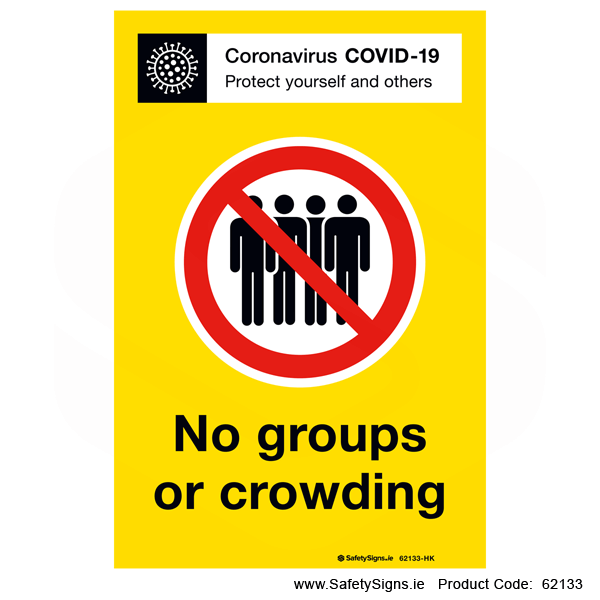 Covid-19 No Groups or Crowding - 62133