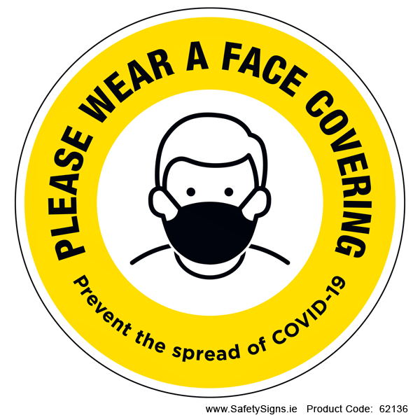 Please Wear a Face Covering (Circular) - 62136