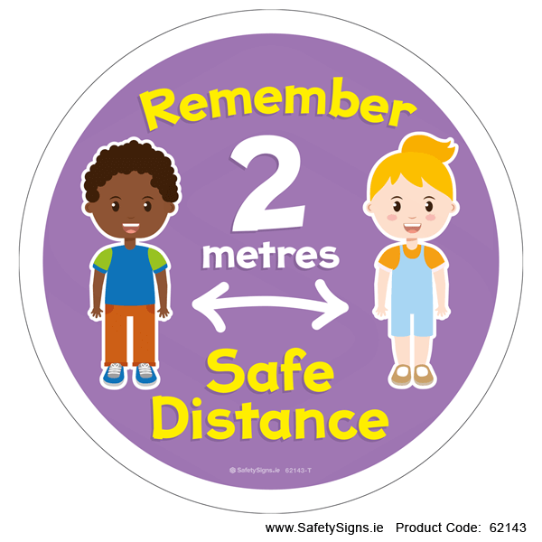2 Metres Safe Distance - Kids - (Circular) - 62143