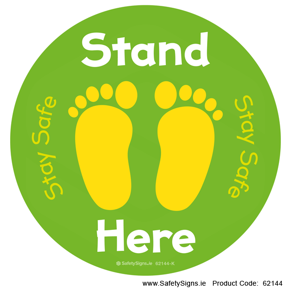 Stand Here - Stay Safe - Kids - FloorSign - 62144
