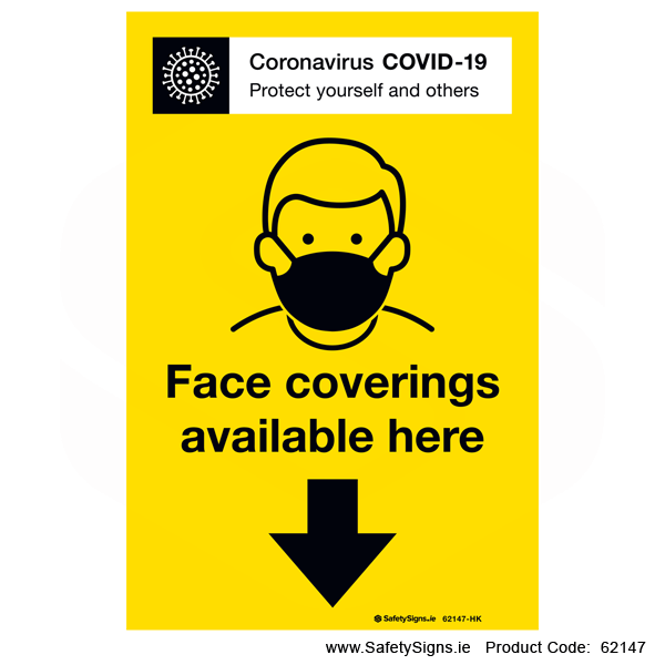 Covid-19 Face Coverings Available Here - 62147