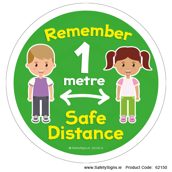 1 Metre Safe Distance - Kids - (Circular) - 62150