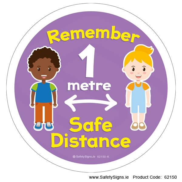 1 Metre Safe Distance - Kids - (Circular) - 62150