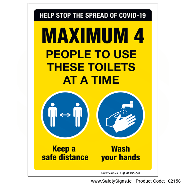 Maximum 4 People to Use These Toilets - 62156