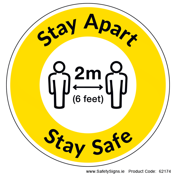 Stay Apart Stay Safe - (Circular) - 62174