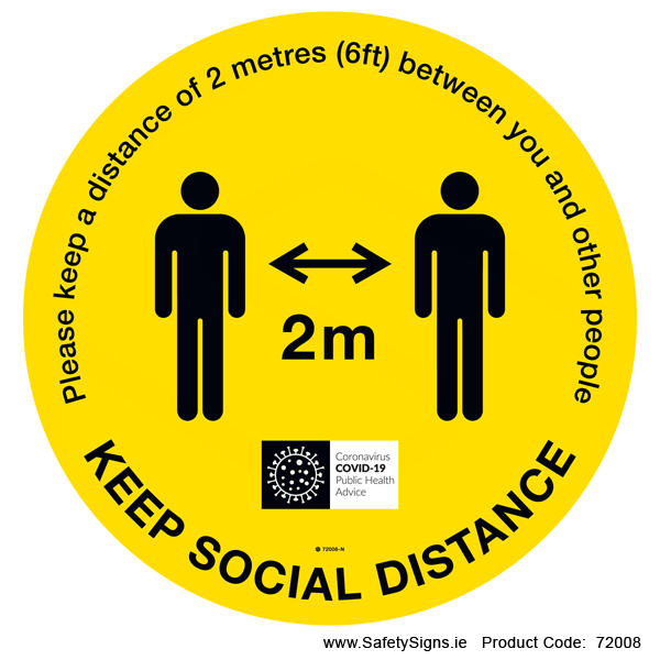 Keep Social Distance - FloorSign (Circular) - 62008