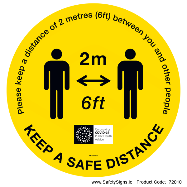 Keep a Safe Distance - FloorSign (Circular) - 62004