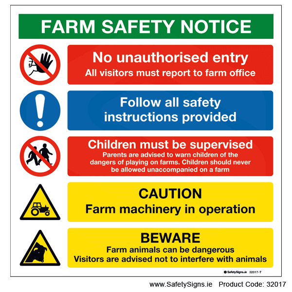 Farm Safety Sign - 32017