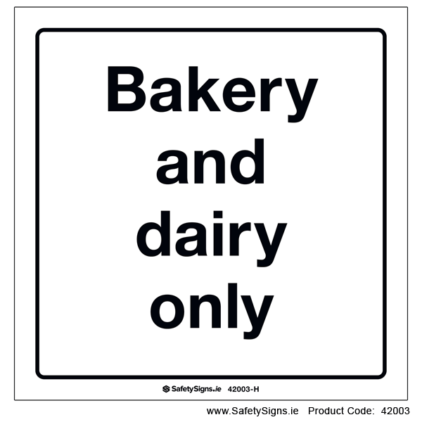 Bakery and Dairy Only - 42003
