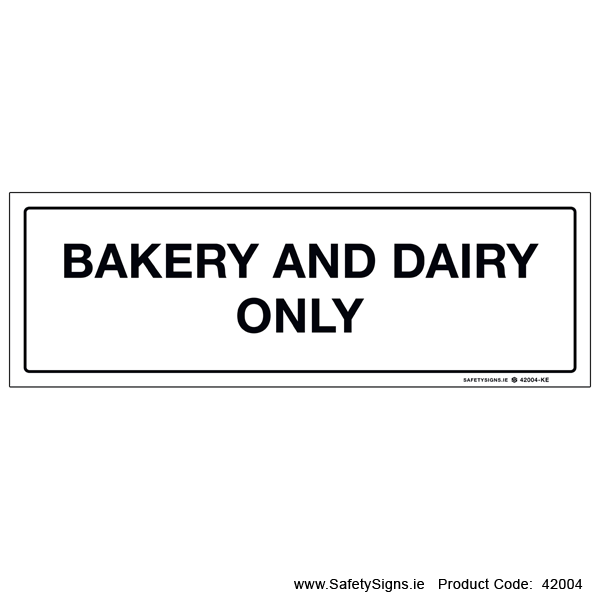 Bakery and Dairy Only - 42004