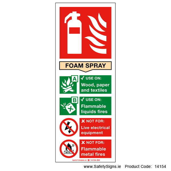 Fire Extinguisher SG14 Foam Spray - 14154