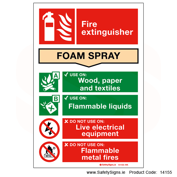 Fire Extinguisher SG15 Foam Spray - 14155