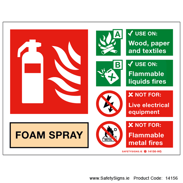 Fire Extinguisher SG16 Foam Spray - 14156