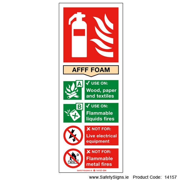 Fire Extinguisher SG14 AFFF Foam - 14157 — SafetySigns.ie
