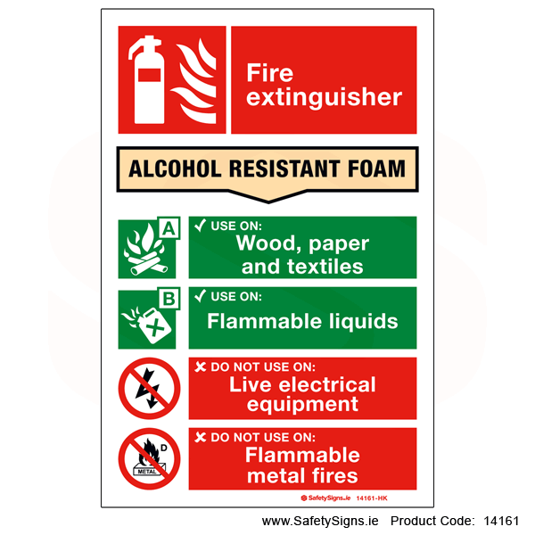 Fire Extinguisher SG15 Alcohol Resistant Foam - 14161