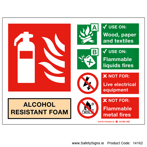 Fire Extinguisher SG16 Alcohol Resistant Foam - 14162
