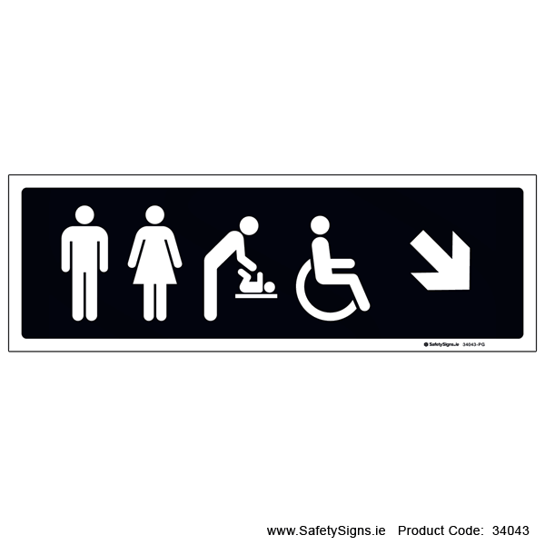 Toilets - Arrow Down Right - 34043