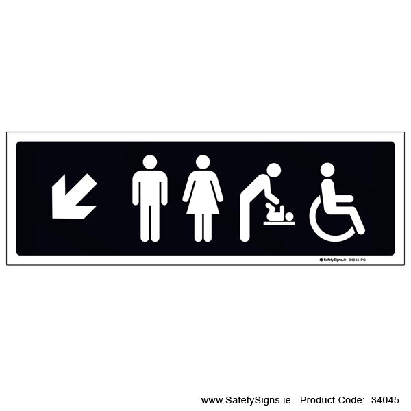 Toilets - Arrow Down Left - 34045