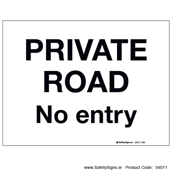 Private Road - 34071
