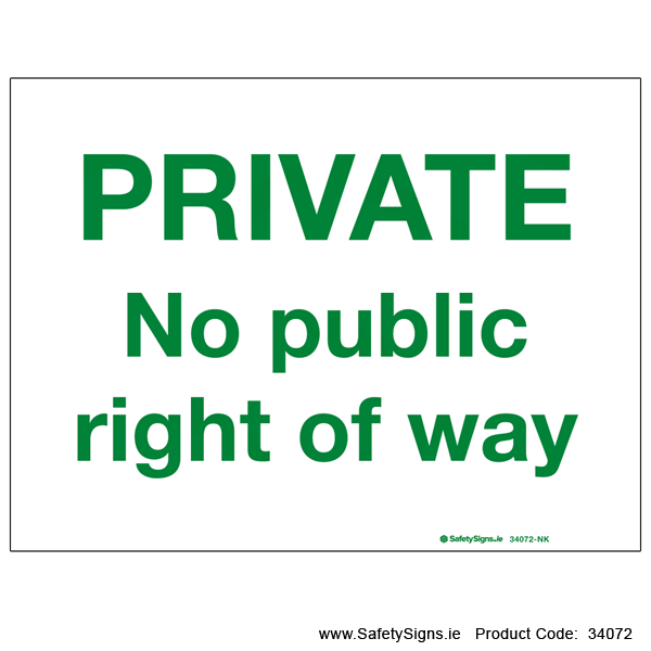 No Public Right of Way - 34072