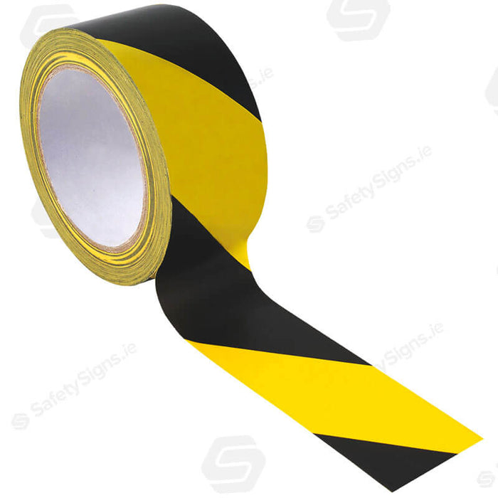 Yellow Black Hazard Tape 50mm x 33m (Roll) - 78001