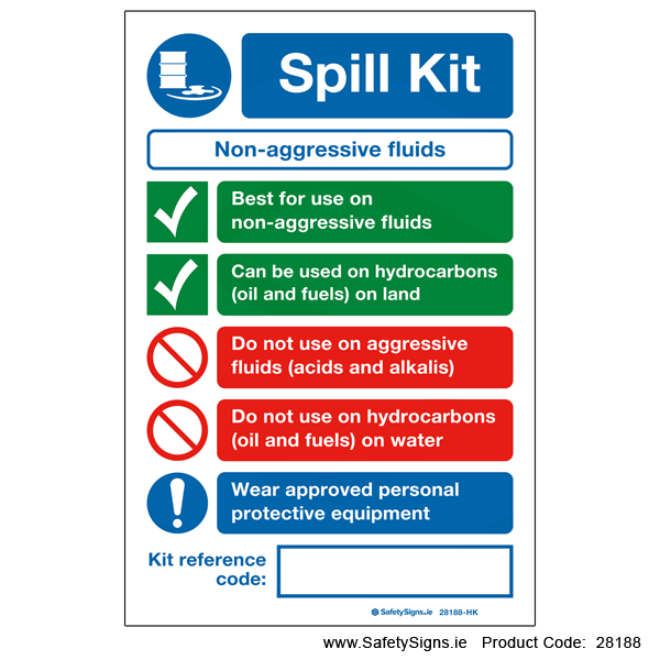 Spill Kit - Non-Aggressive Fluids - 28188