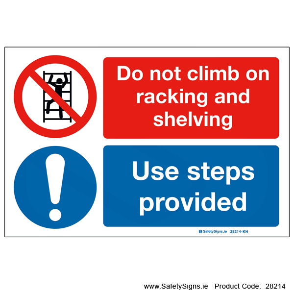 Do not Climb Racking and Shelving - 28214