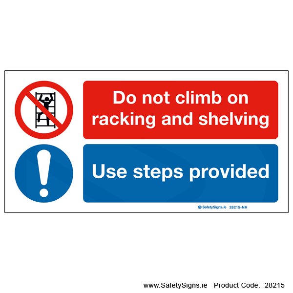Do not Climb Racking and Shelving - 28215