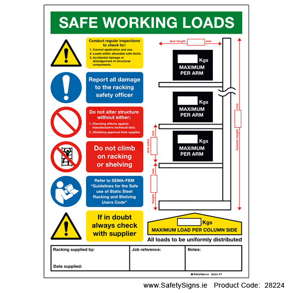 Safe Working Loads - 28224