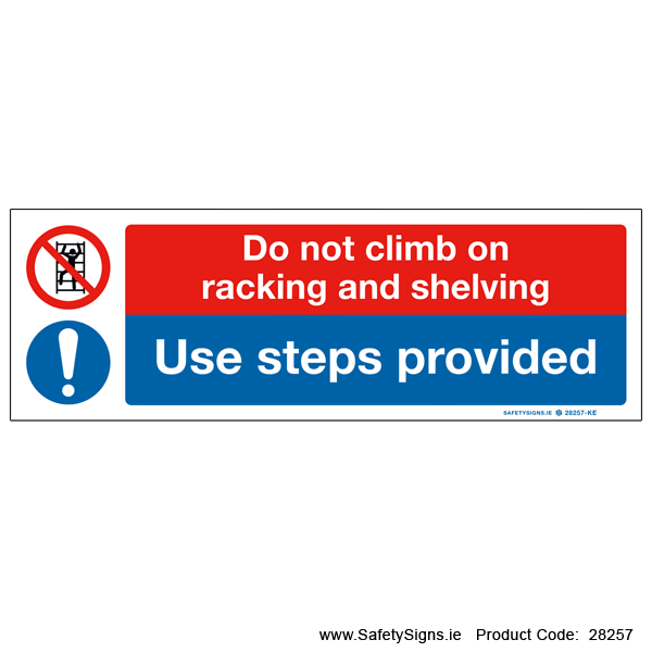 Do not Climb Racking and Shelving - 28257