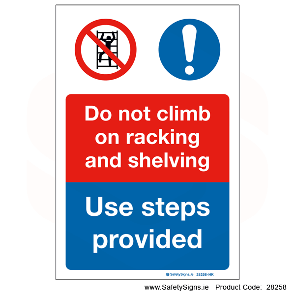 Do not Climb Racking and Shelving - 28258